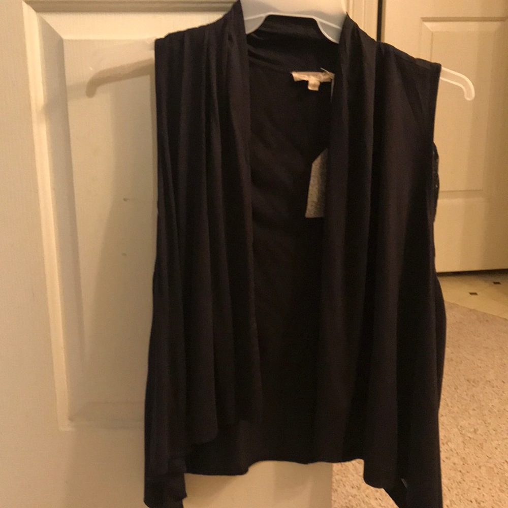 Black suede flare vest